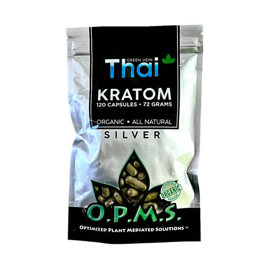 O.P.M.S. Green Thai Silver Kratom Capsules
