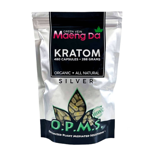 O.P.M.S. Green Maeng Da Silver Kratom Capsules