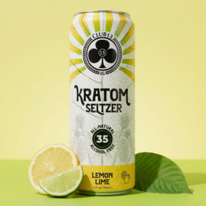 Club 13 Lemon Lime Kratom Seltzer 35 mg MIT 12 oz can
